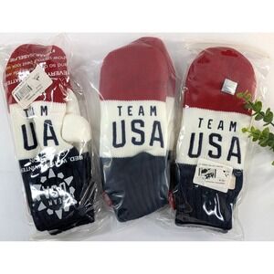 NEW LOT 3🇺🇸TEAM USA Gloves Winter OLYMPICS Red White Blue Men Women In Package